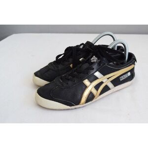 Onitsuka Tiger Mexico 66 Black Gold Metallic D5V2L Mens 5.5 EU 38